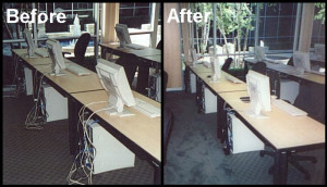 Hide Wires in Office Computers with Tables