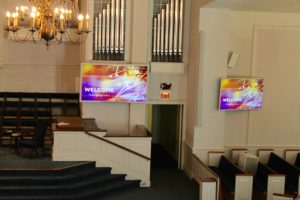 Flat Screen TVs in a Church