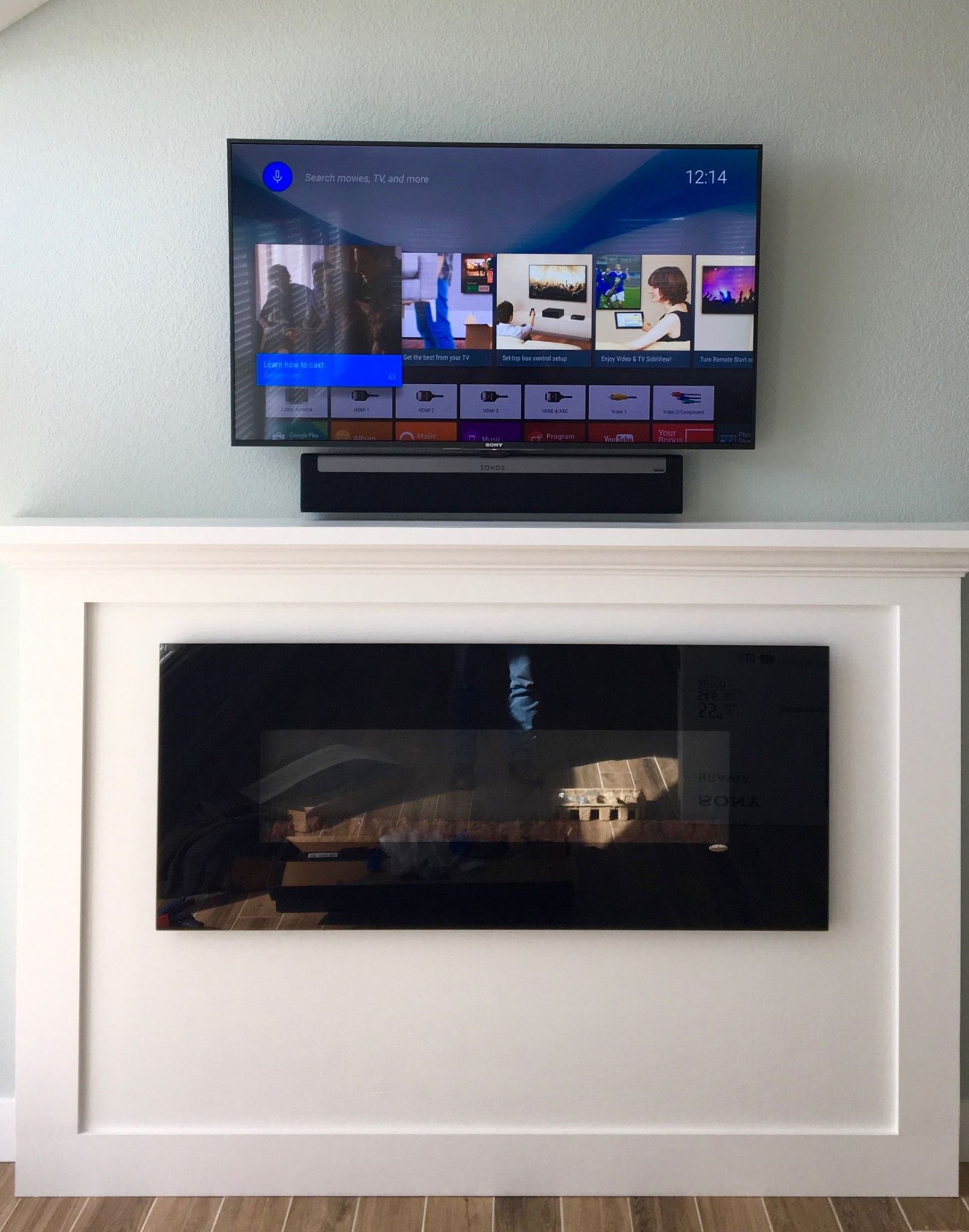 SONY TV and SONOS Playbar Installation over Fireplace
