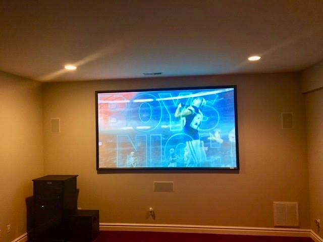 Home Theater TV Installation with Recessed Wall Speakers