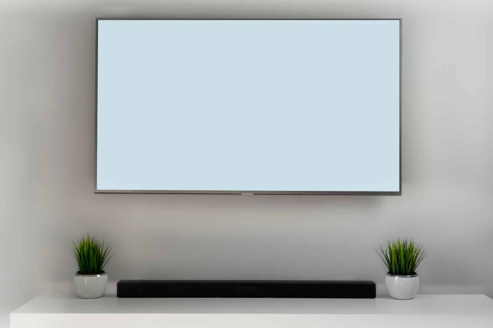 flat screen TV and sound bar concept.