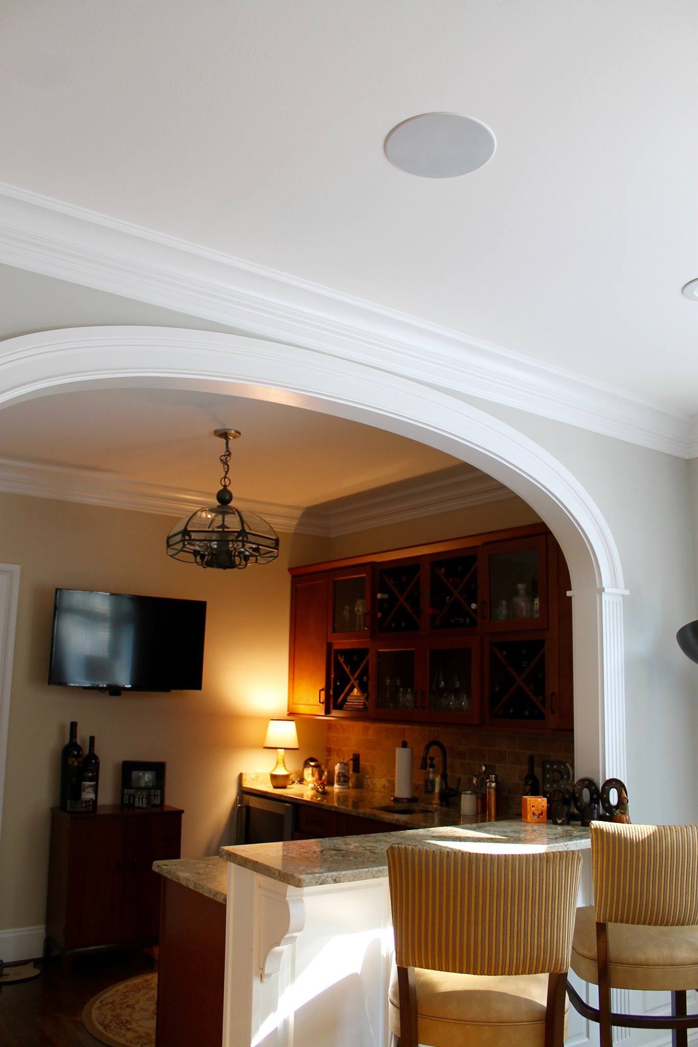 Television and recessed speaker installation
